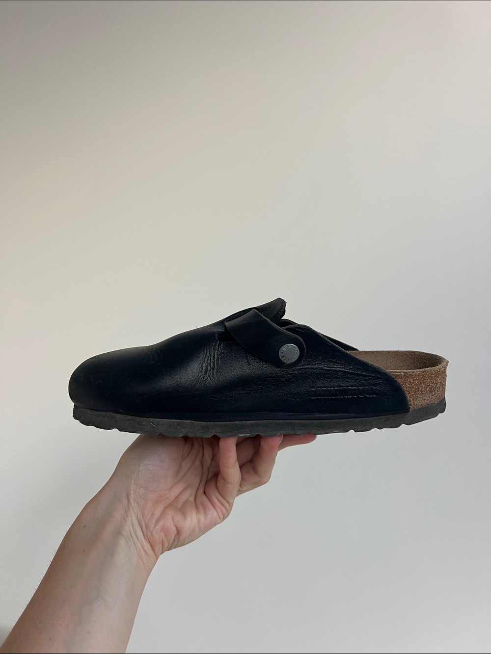 Birkenstock boston natural black leather clogs size 37 - Picture 9 of 14